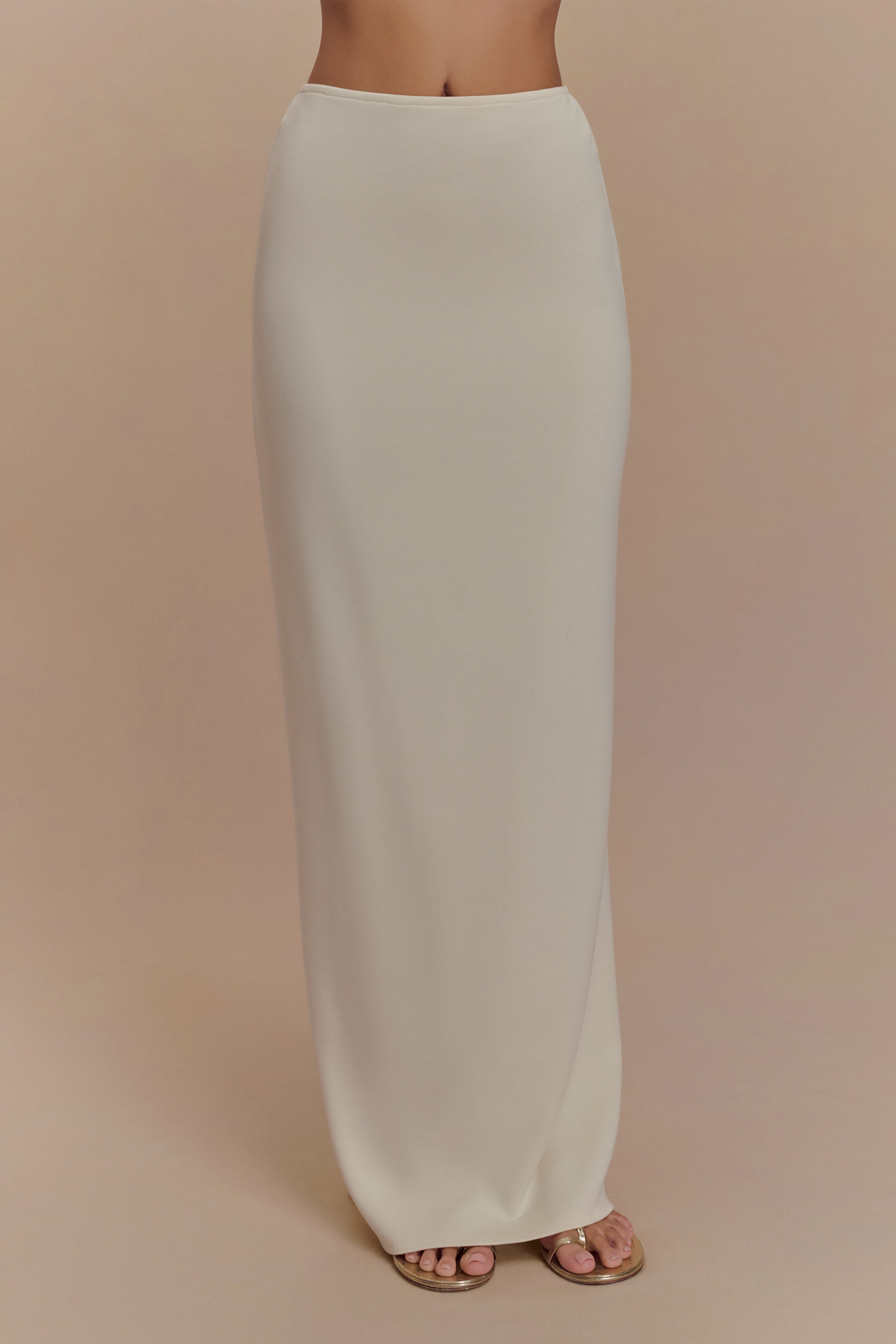 Eris Scuba Jersey Maxi Etek - Fildişi
