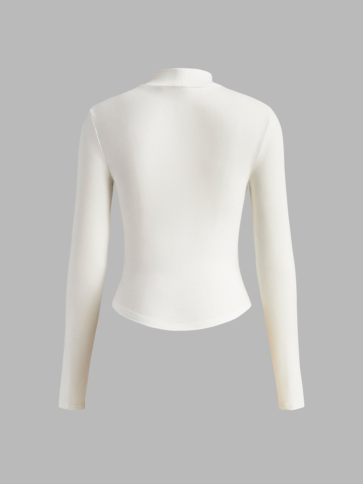 Balıkçı Yaka Nervürlü Bluz Uzun Kol Slim Fit