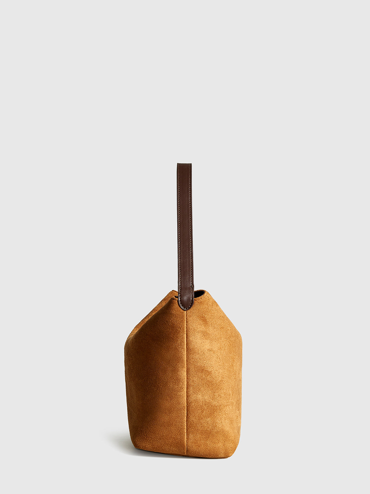 Minimalist Fermuarlı Yastık Omuz Çantası Kahverengi