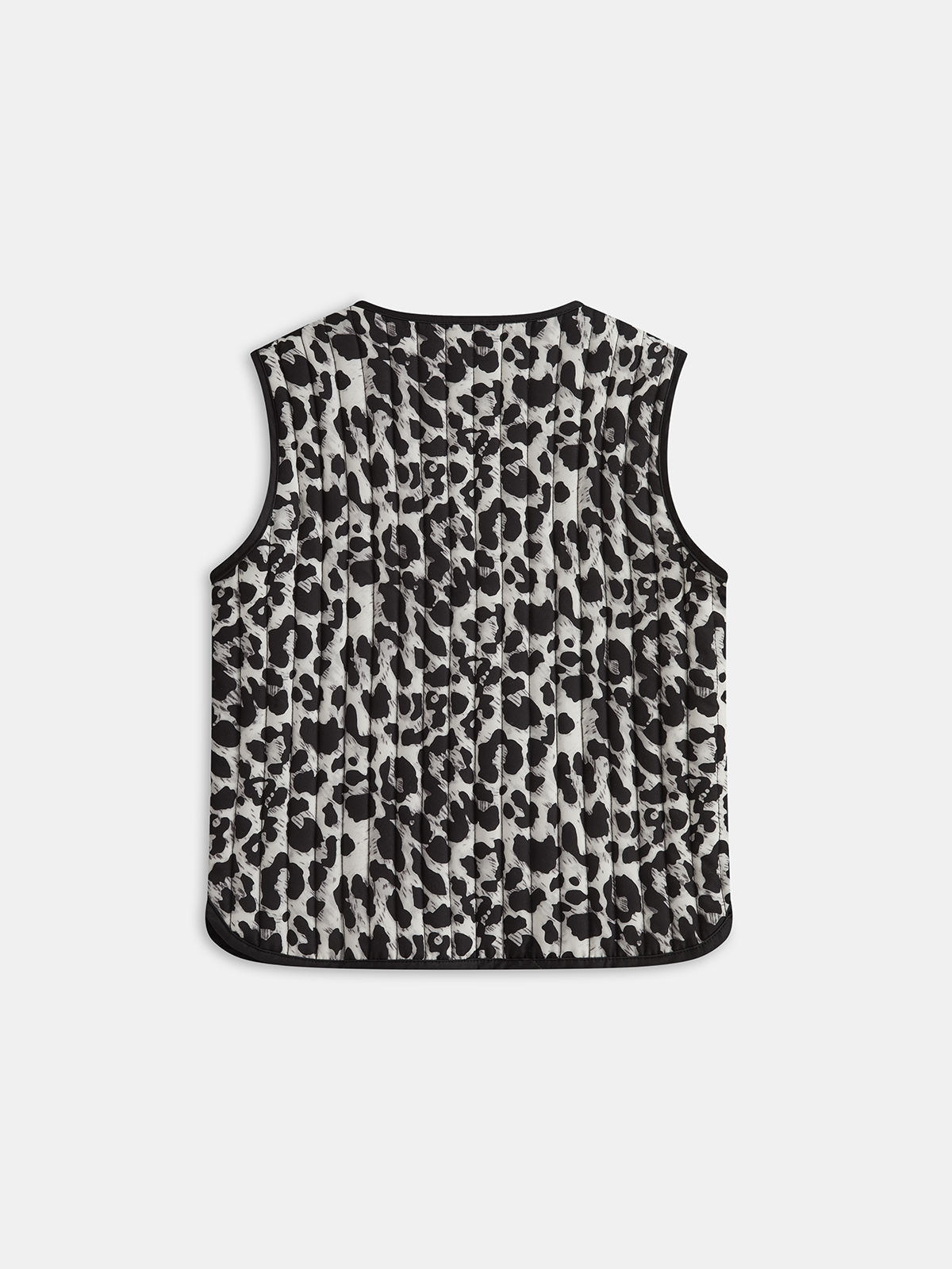 Leopar Desenli Kolsuz Yelek Papyon Detaylı Siyah