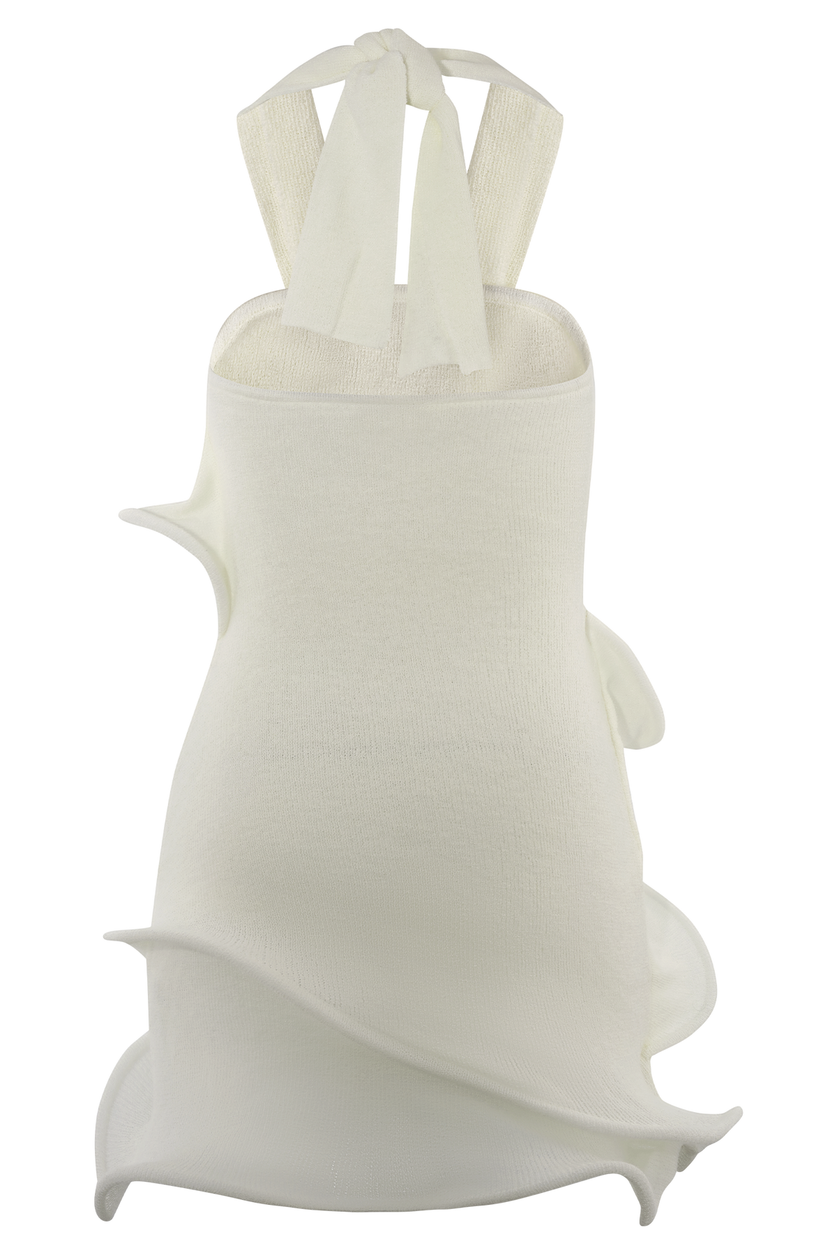 Caprice Beyaz Halter Yaka Triko Mini Elbise