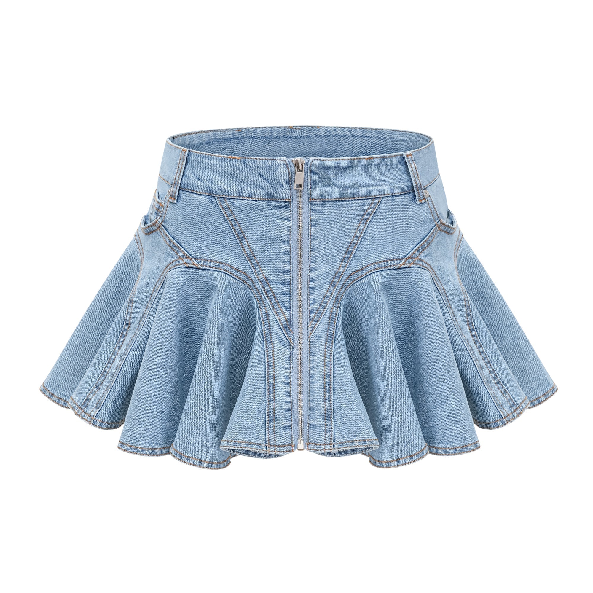 Capucine Denim Etek Kısmı Farbalalı Etek