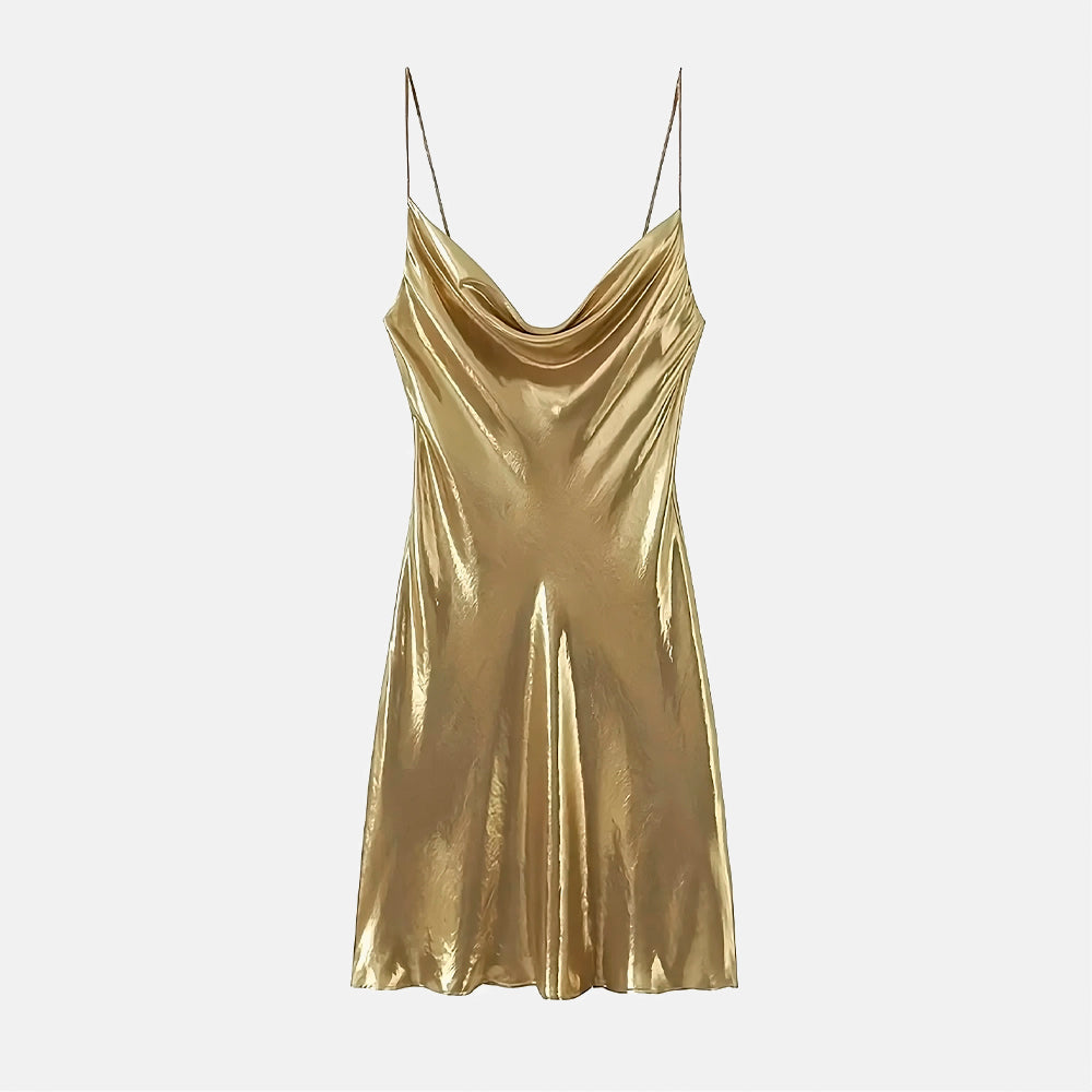 Martinez Metalik Mini Elbise
