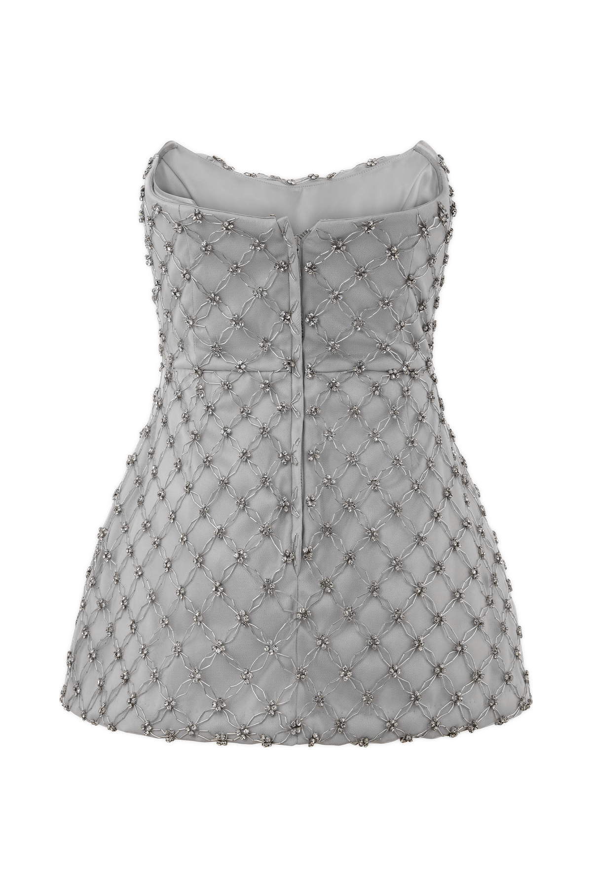 Zuri El Boncuklu Peplum Korse - Gümüş