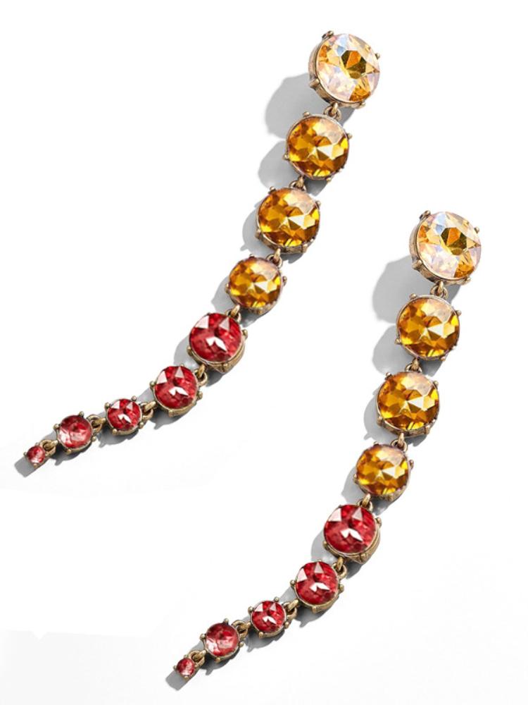 Odelia Gökkuşağı Diamante Zincir Küpe