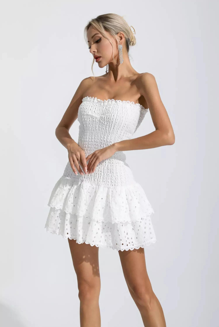 Monaco Mini Elbise - Beyaz