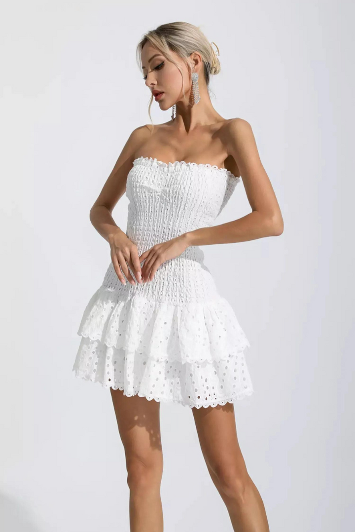 Monaco Mini Elbise - Beyaz