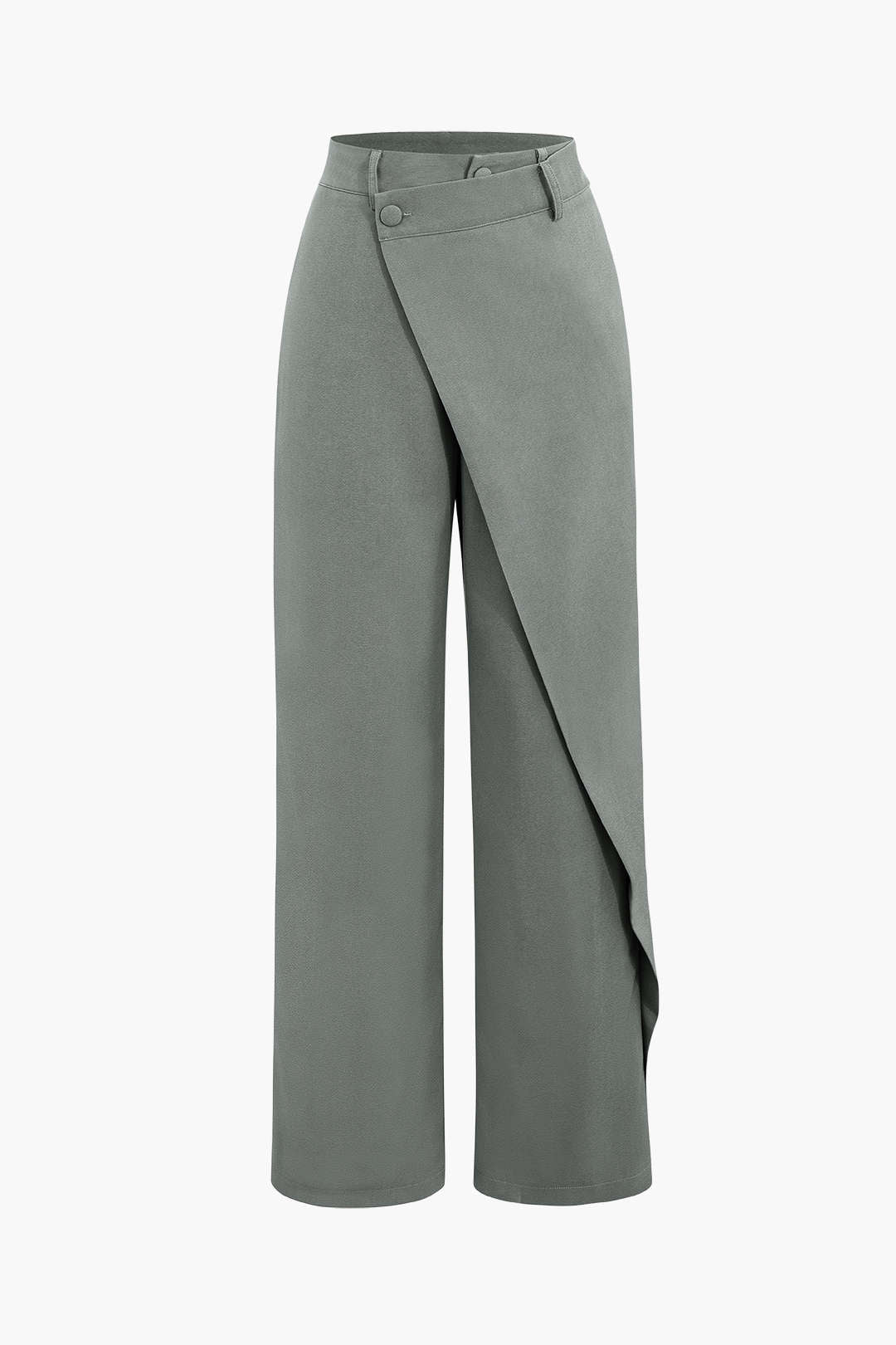Drape Wrap Düz Paça Takım Pantolon