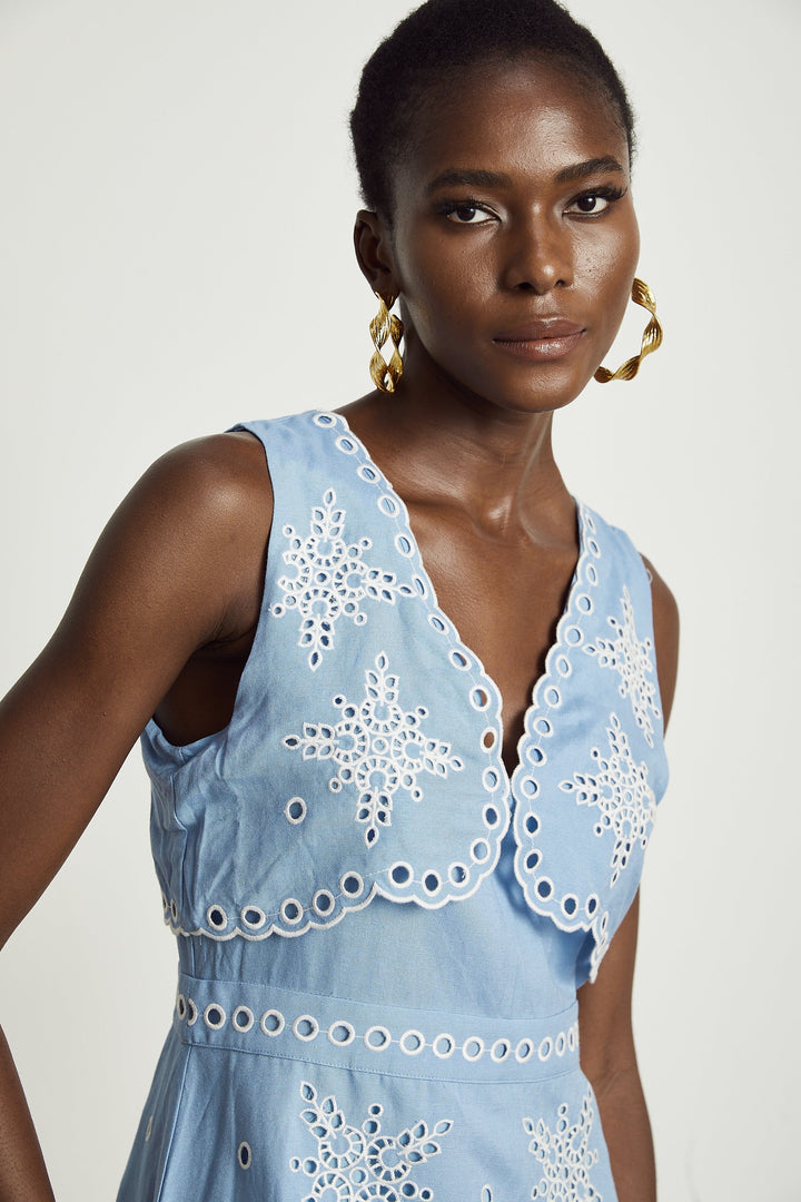Holly Broderie-Anglaise Mini Elbise