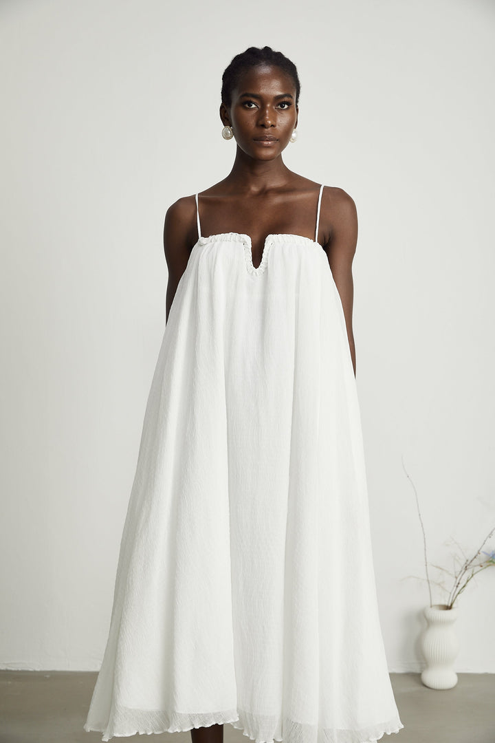 Clothilde Tül Pilili Mini Elbise