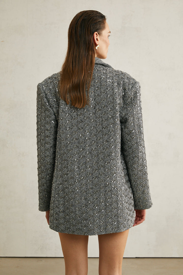 Solène Balıksırtı Desenli Blazer