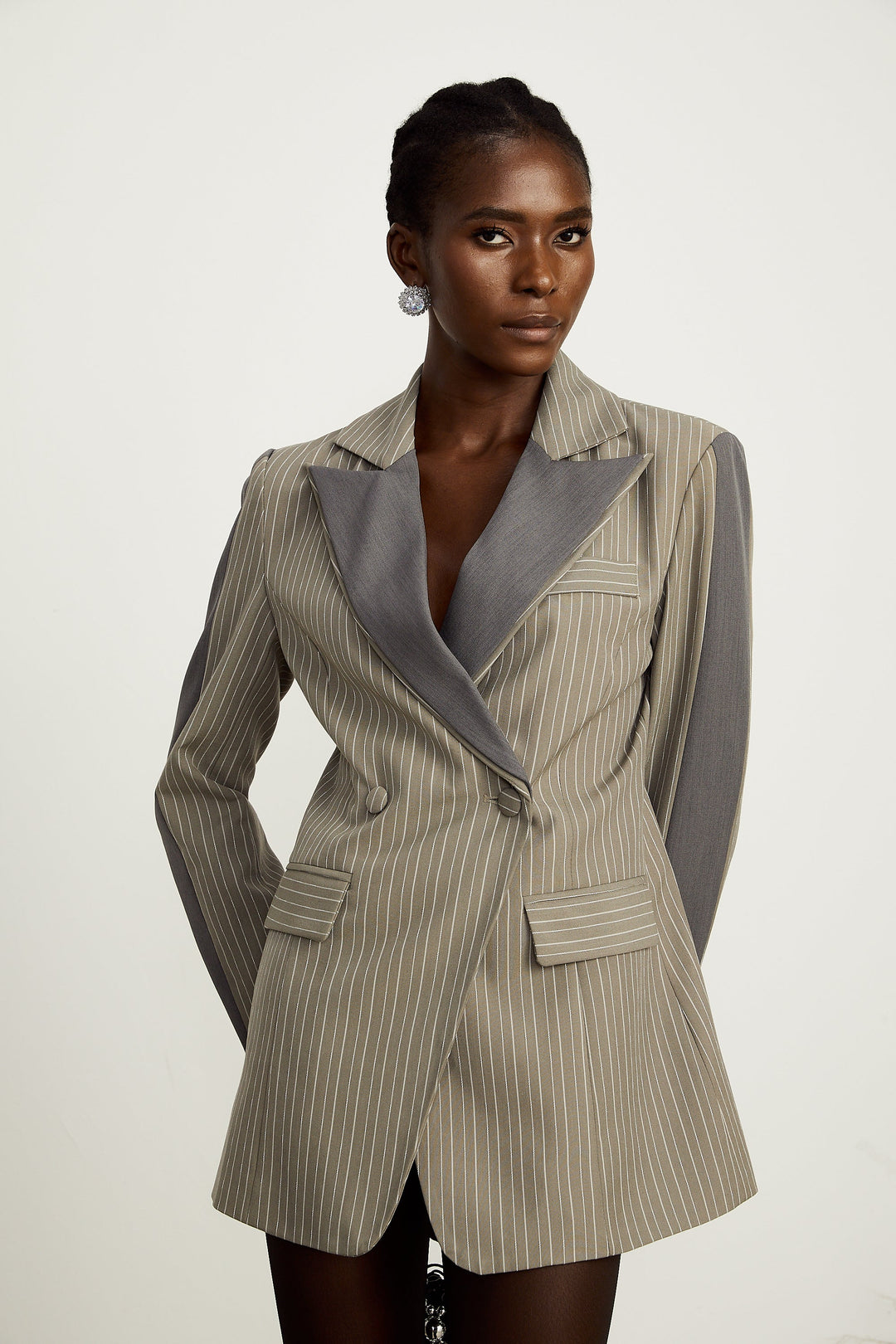 Georgia İnce Çizgili Panelli Blazer