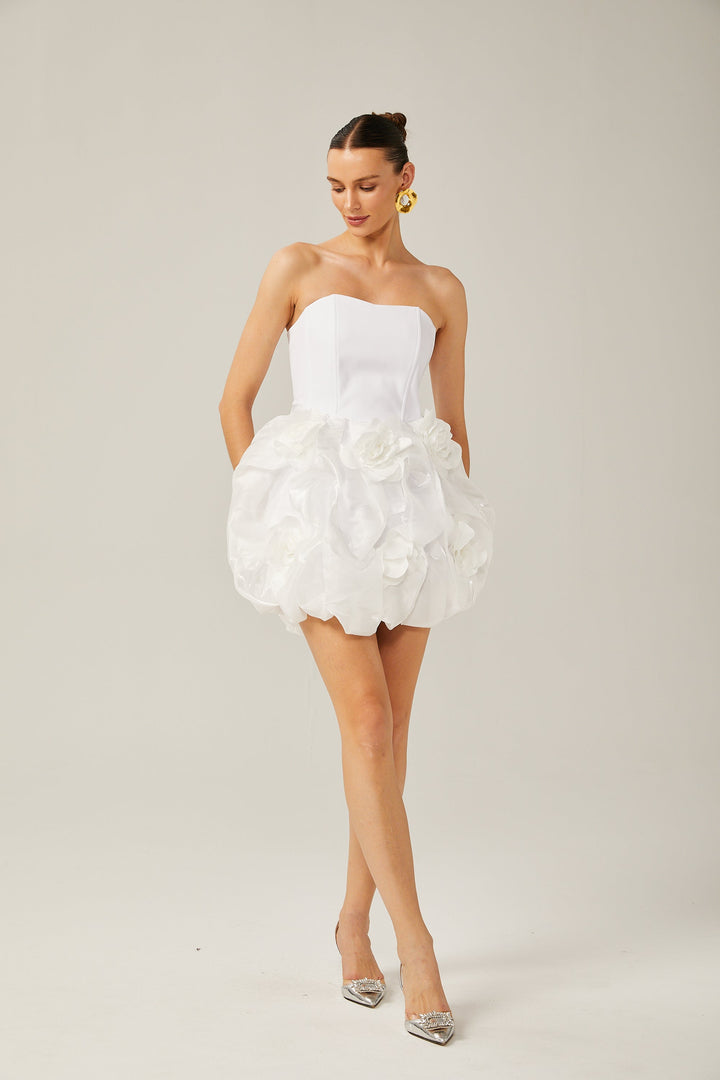Thérèse 3 Boyutlu Petal Korse Mini Elbise