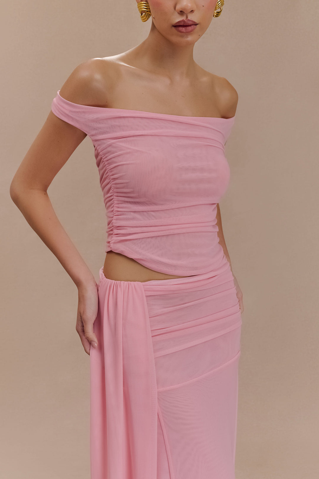 Brooklyn File Crop Top - Şeker Pembesi
