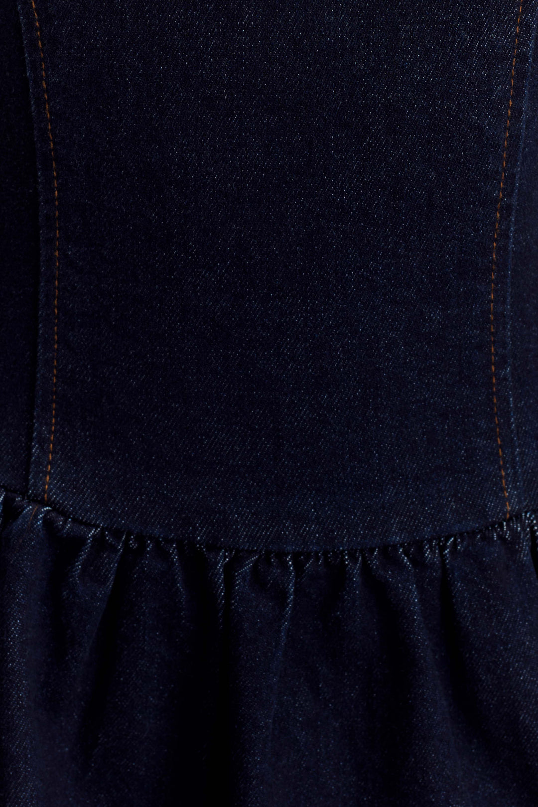 Caroline Denim Boyundan Bağlamalı Midi Elbise - İndigo Mavi