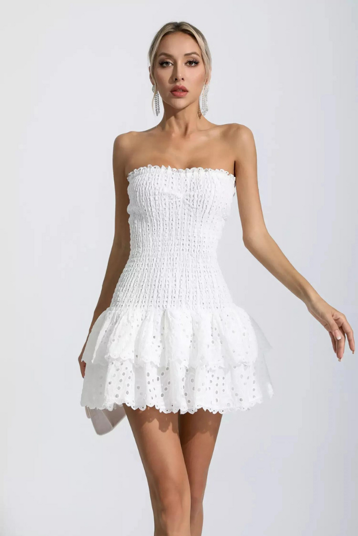 Monaco Mini Elbise - Beyaz