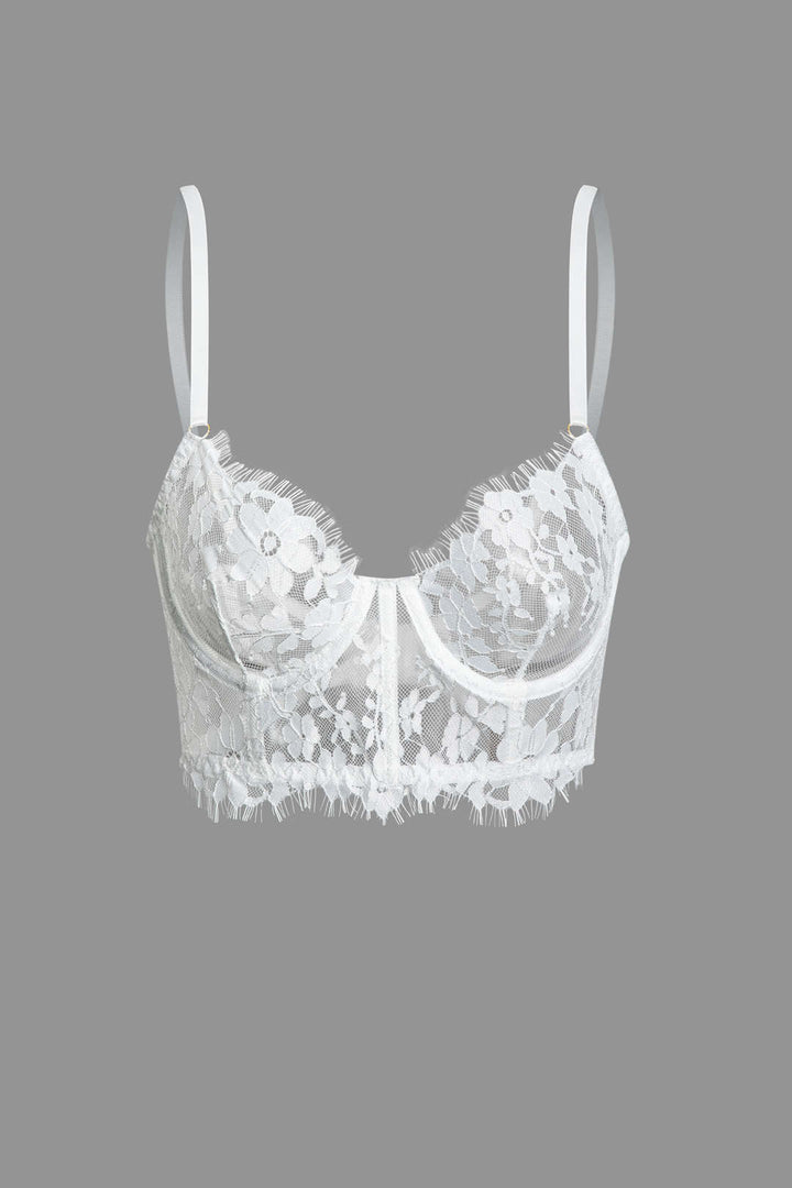 Dantel Büstiyer Cami Üst ve İç Giyim Takımı