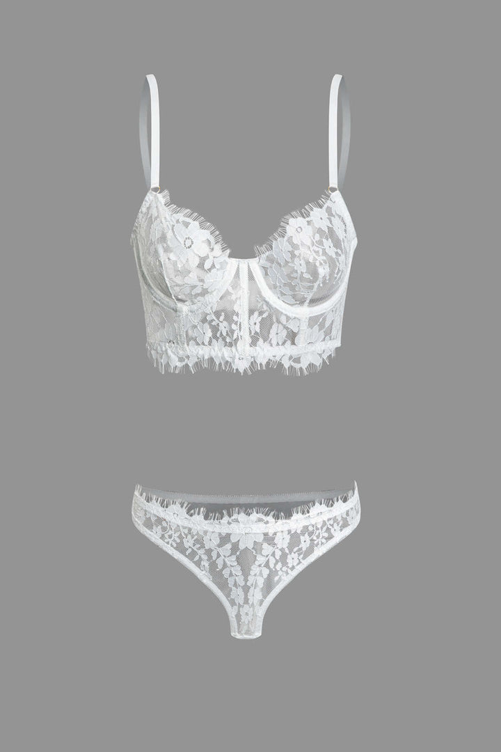 Dantel Büstiyer Cami Üst ve İç Giyim Takımı