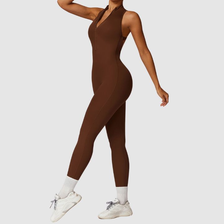 Kolsuz Yüksek Yakalı Bodysuit Tulum