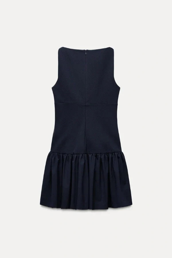 Florence Fiyonklu Fırfırlı Mini Elbise
