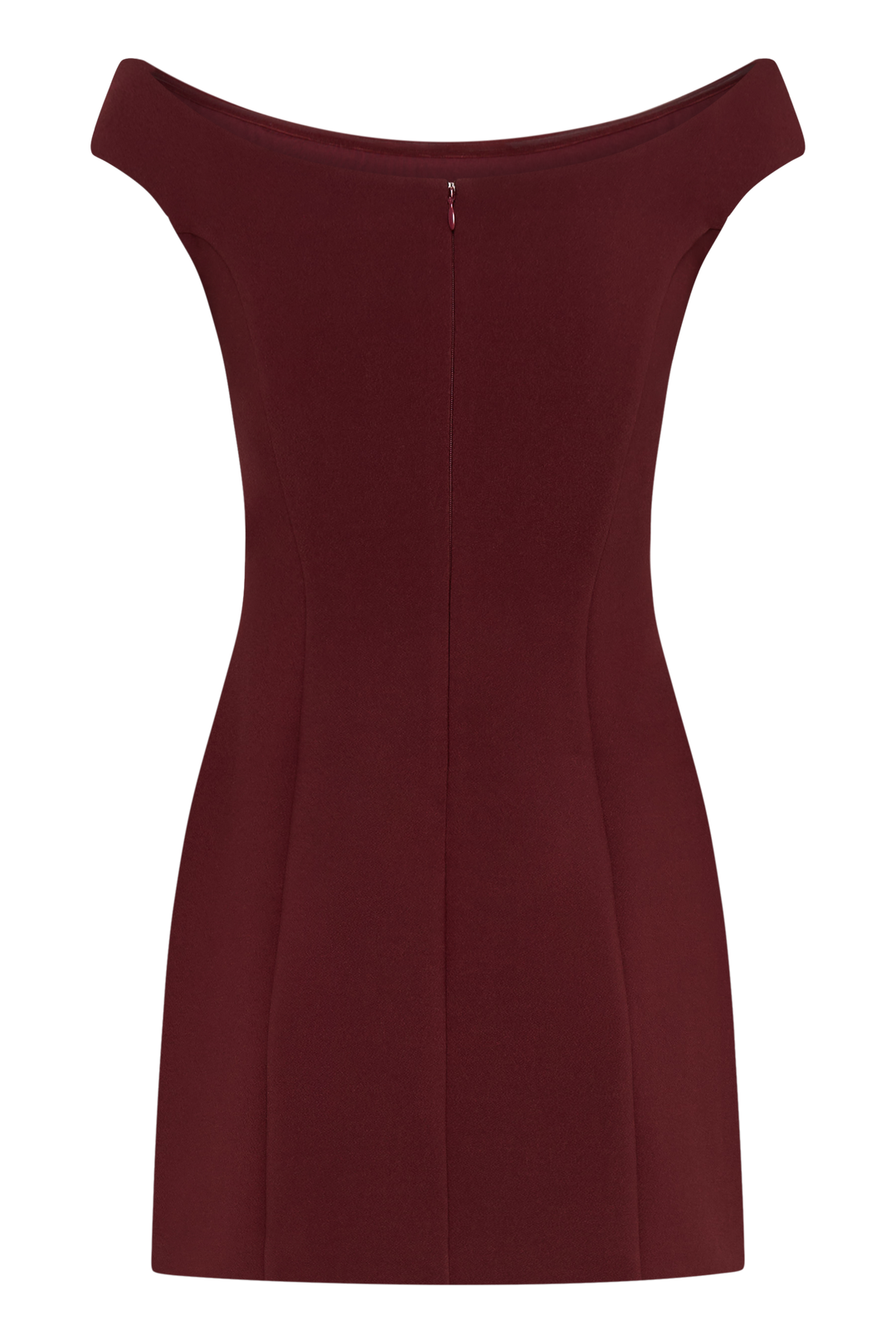 Levaru  Cassidy Krep Düşük Omuz Mini Elbise - Merlot