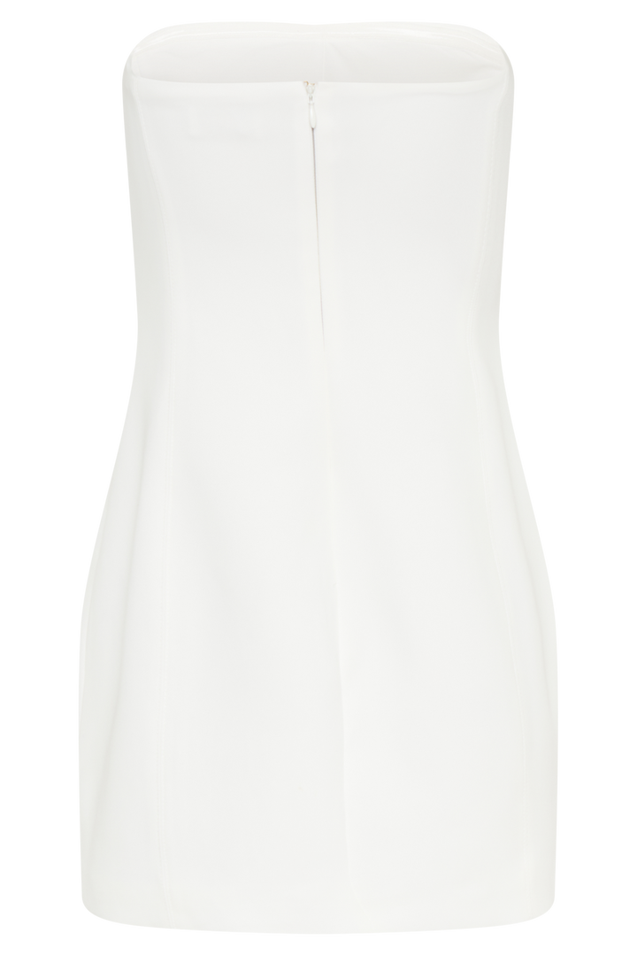 Maci Krep Mini Elbise - Beyaz