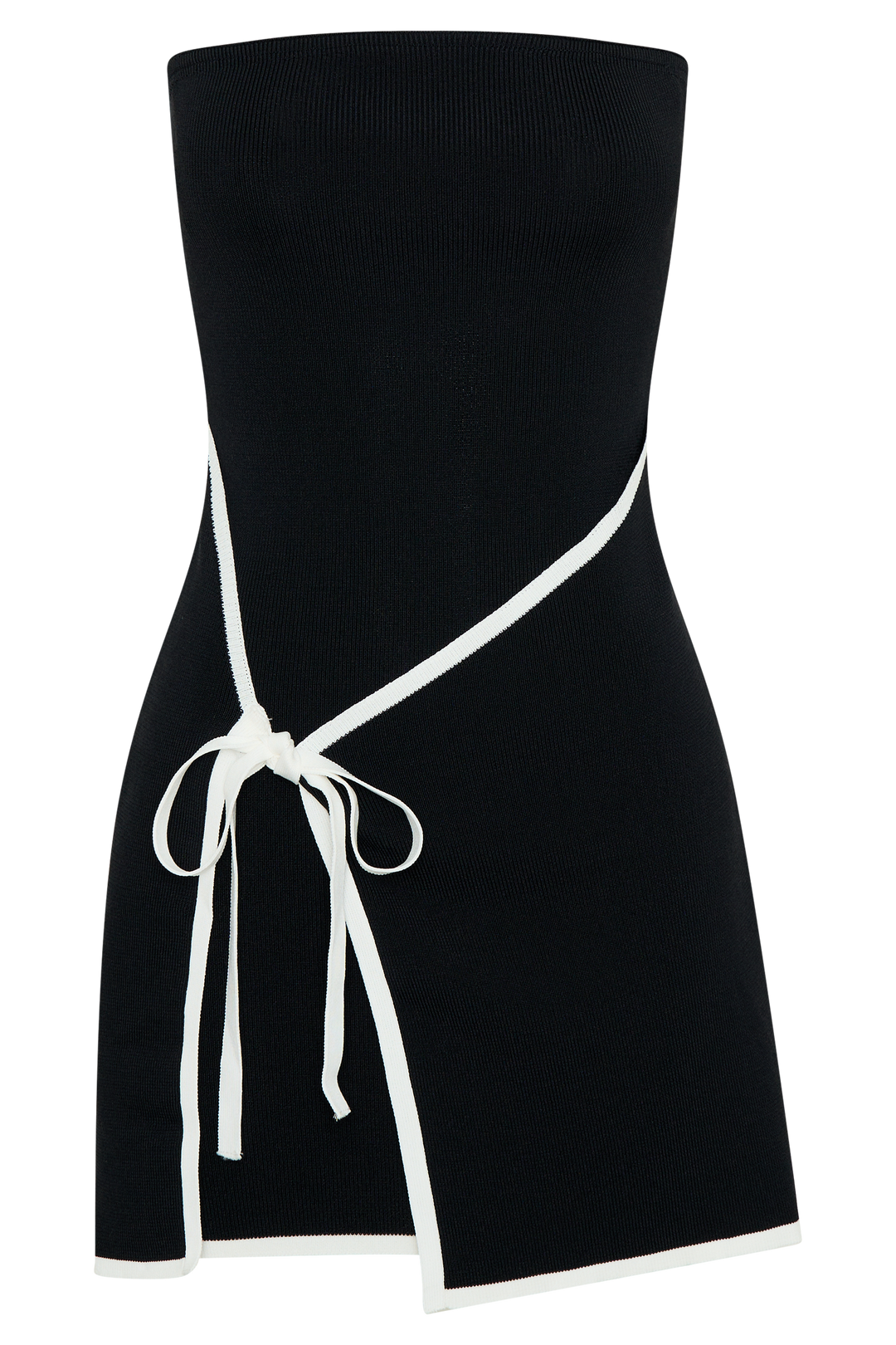 Rian Straplez Triko Mini Elbise - Siyah