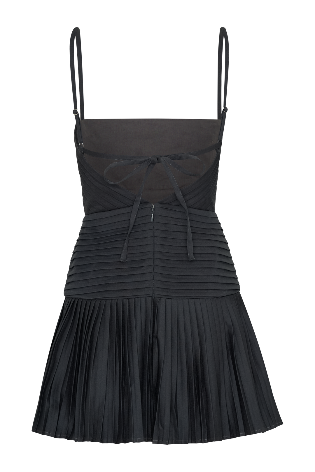 Rylee Multi Plise Mini Elbise - Kömür