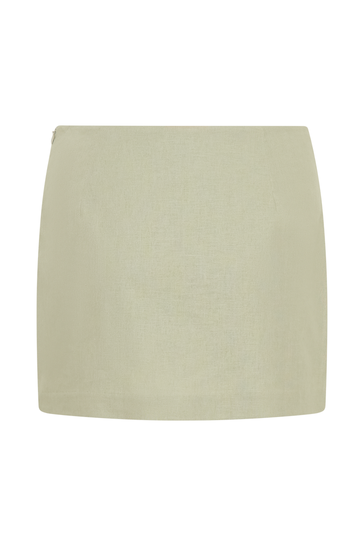 Ciara Keten Mini Şort - Fesleğen