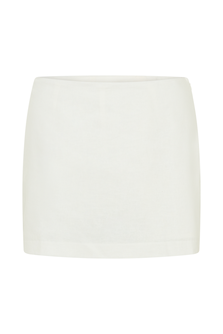 Ciara Keten Mini Şort - Beyaz