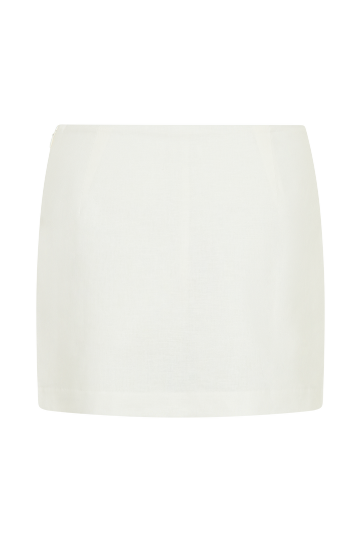 Ciara Keten Mini Şort - Beyaz