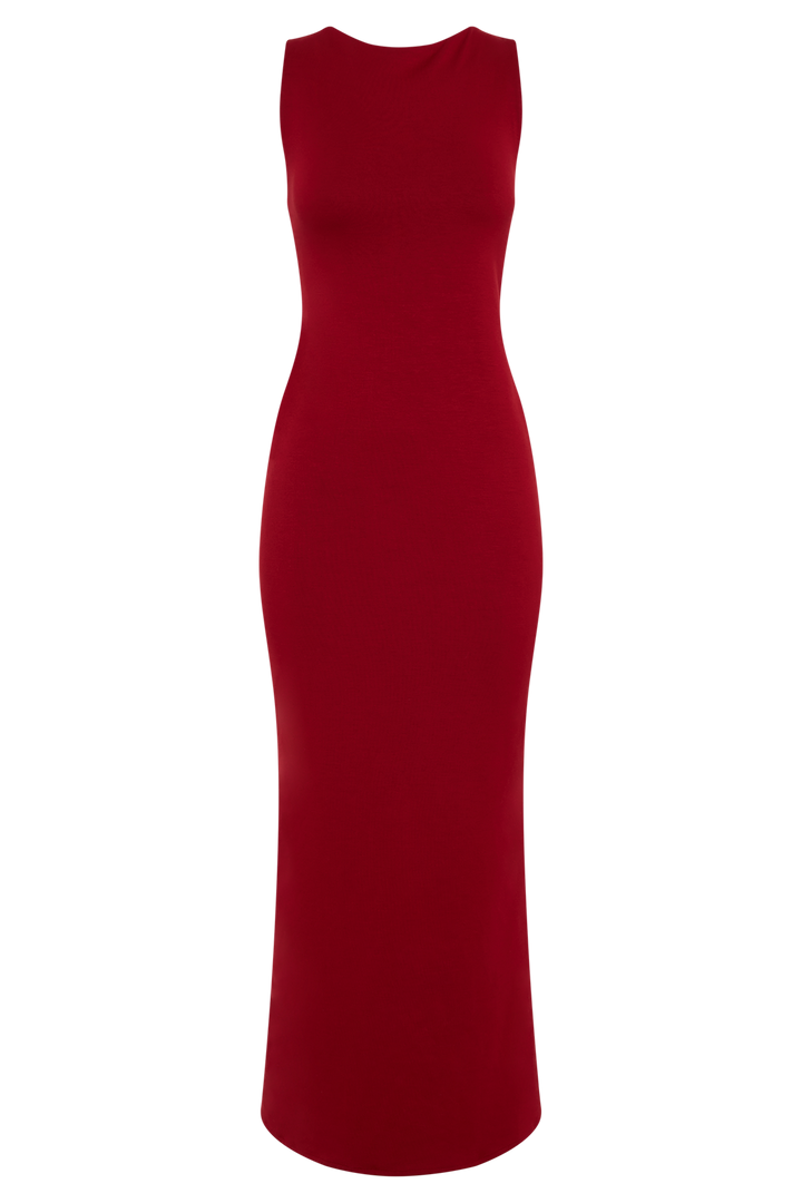Catelyn Asimetrik Scuba Jersey Midi Elbise - Yakut