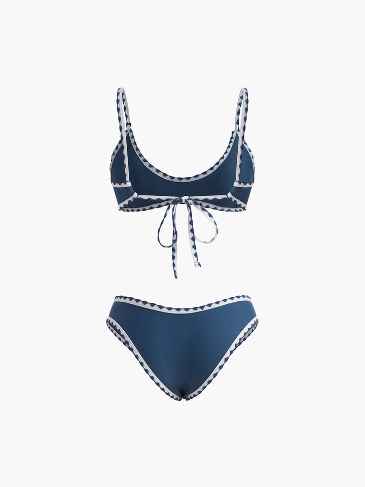 Kontrast Trim Düğümlü Bikini Seti