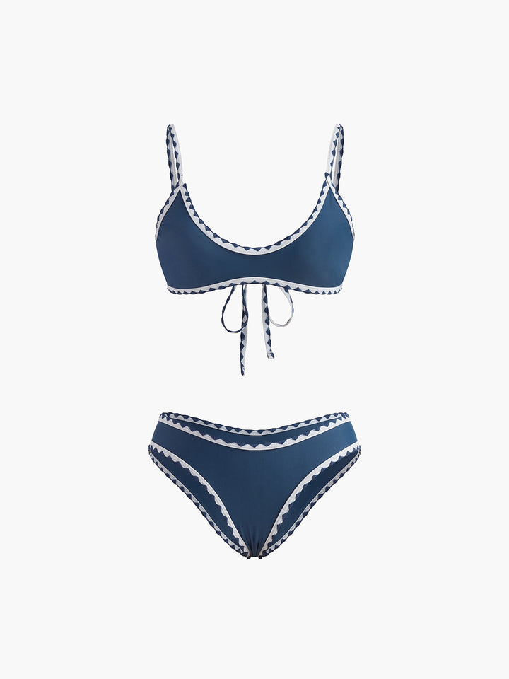 Kontrast Trim Düğümlü Bikini Seti