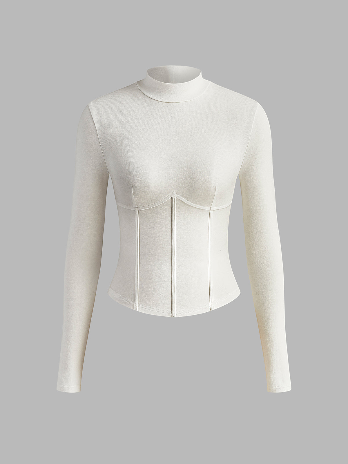 Balıkçı Yaka Nervürlü Bluz Uzun Kol Slim Fit