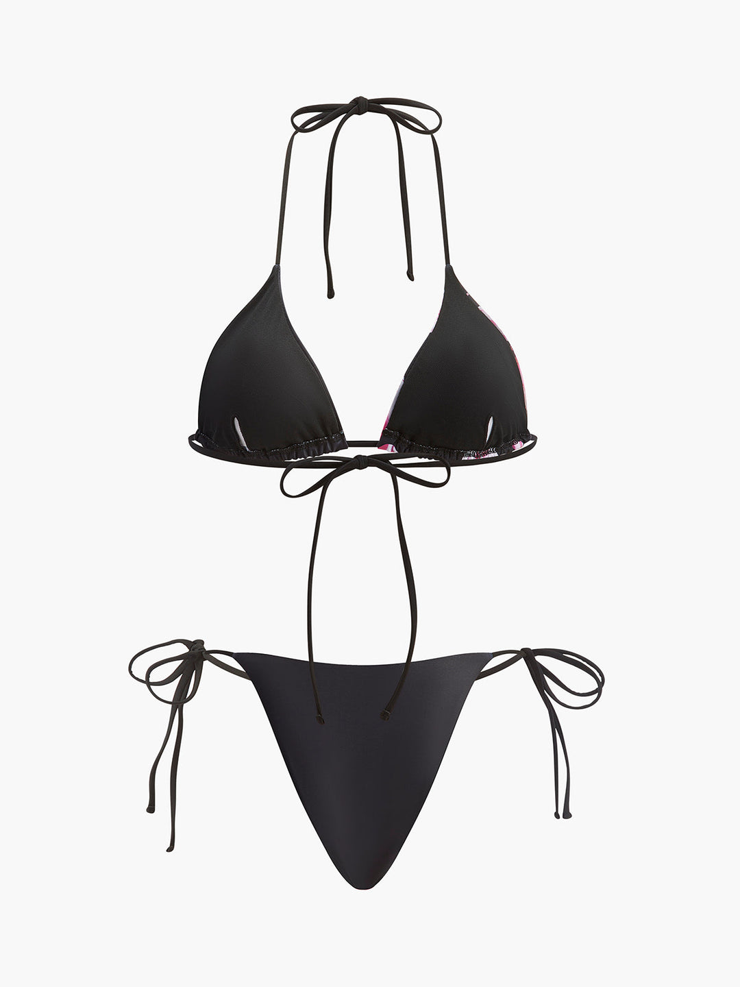 Çiçek Desenli Bikini Yarı Şeffaf Etek ile