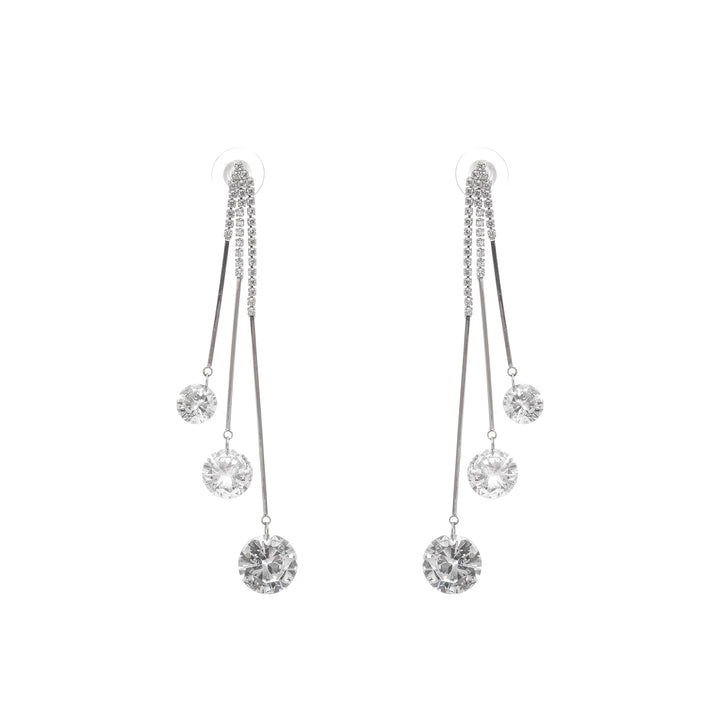 Solada kristal sallantılı damla küpe