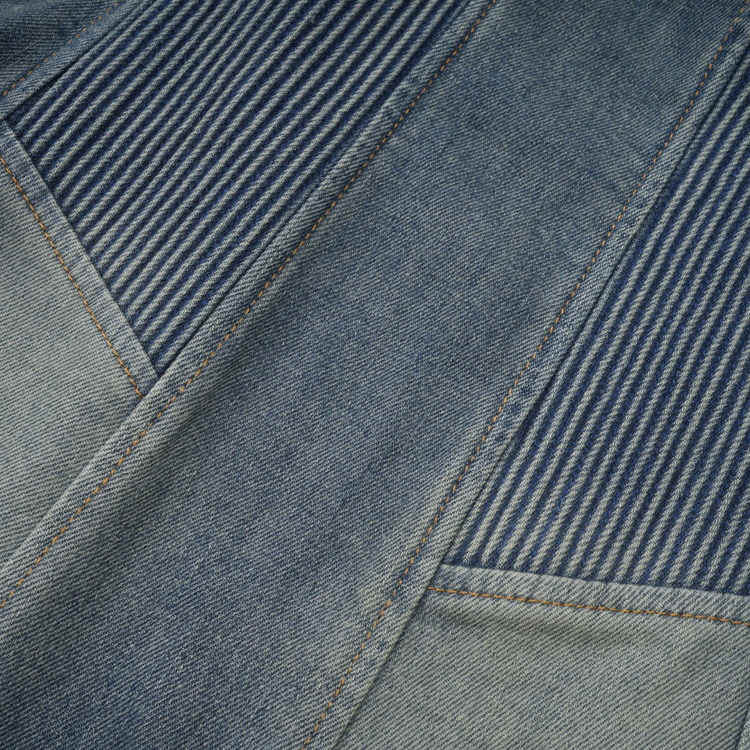 Seren İşlemeli Denim Mini Elbise