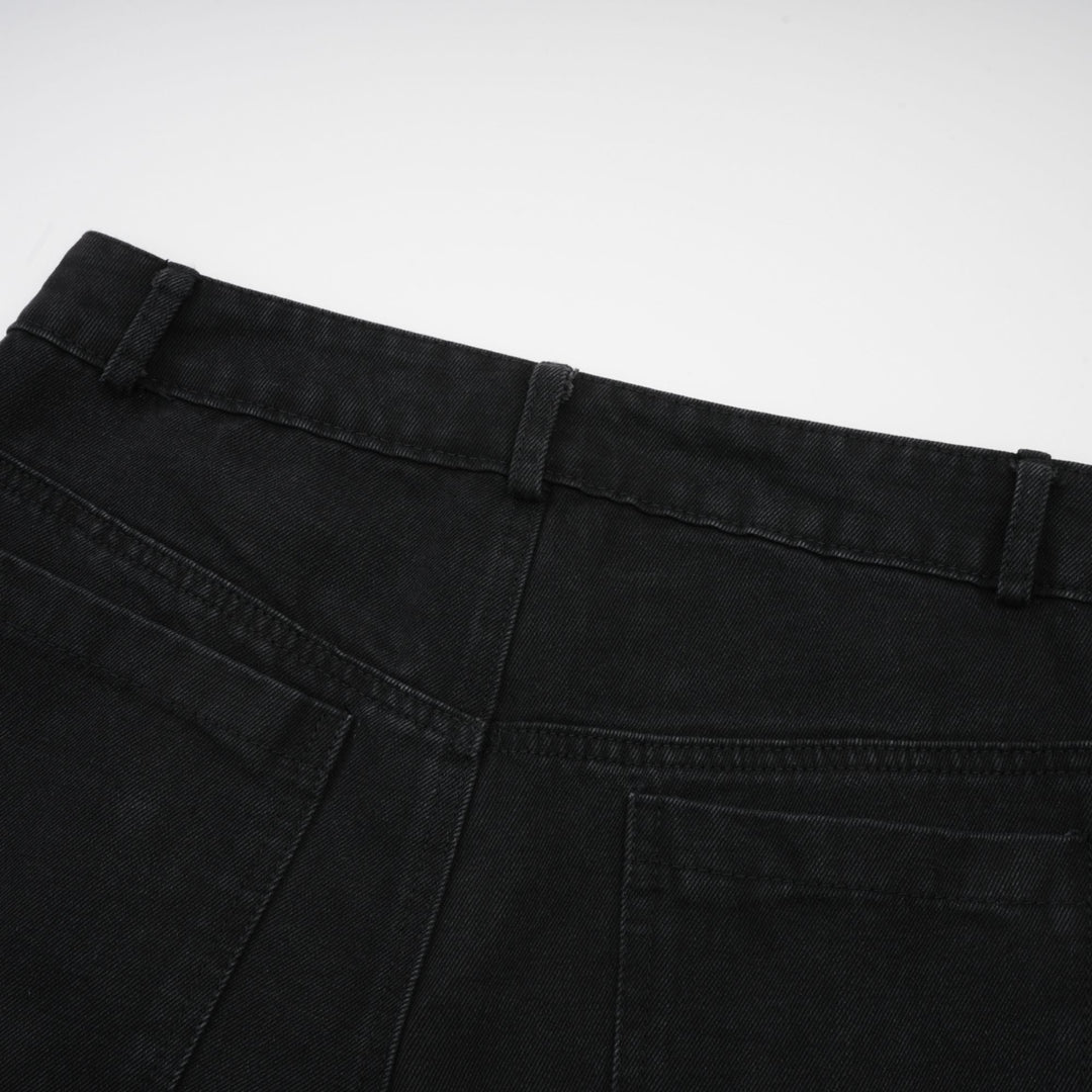 Janelle Düğmeli Düz Paça Jean Pantolon