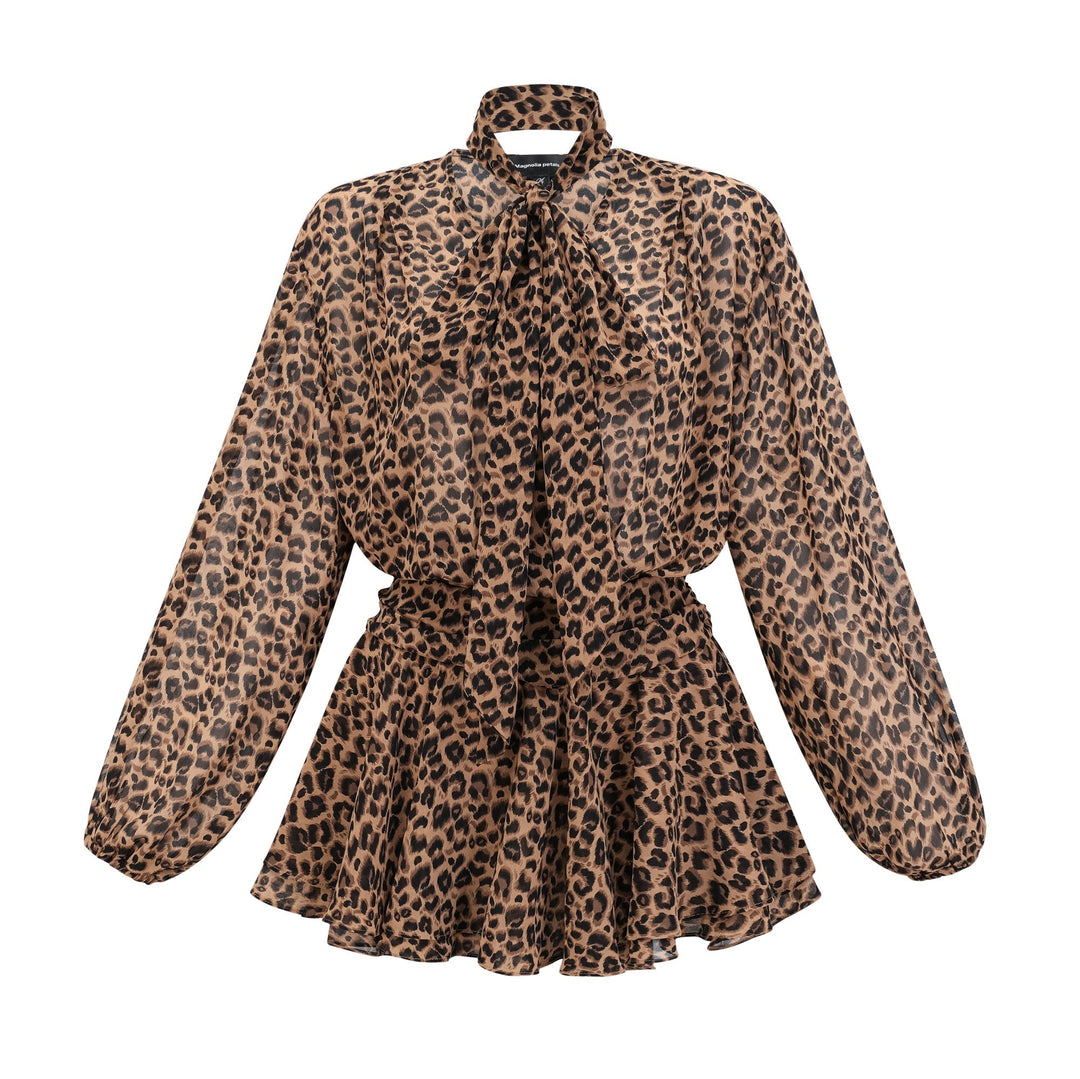 Laurence Leopar Desenli Mini Elbise