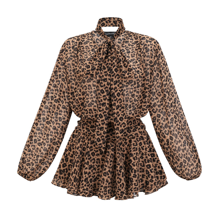 Laurence Leopar Desenli Mini Elbise