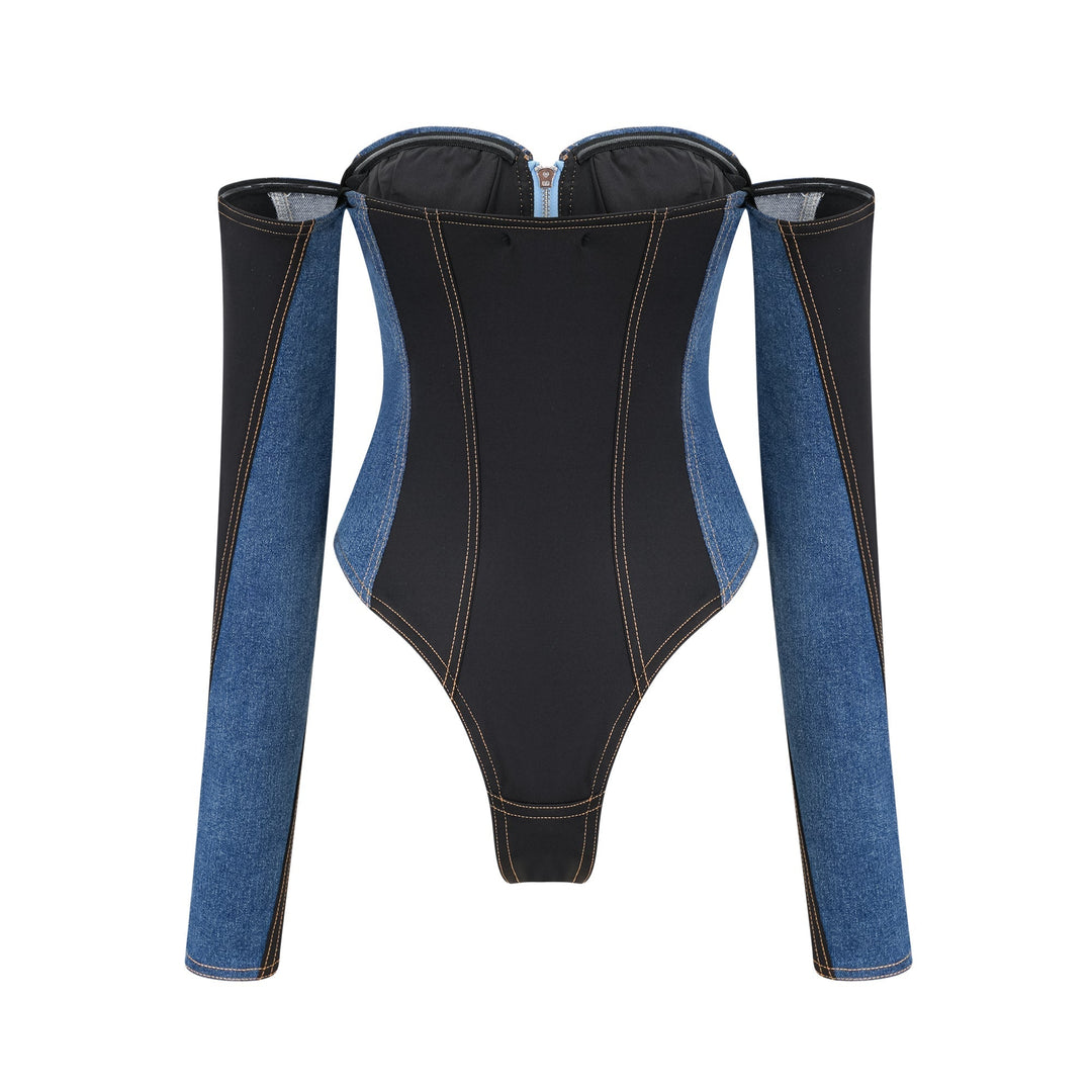 Melina Korse Denim Bodysuit