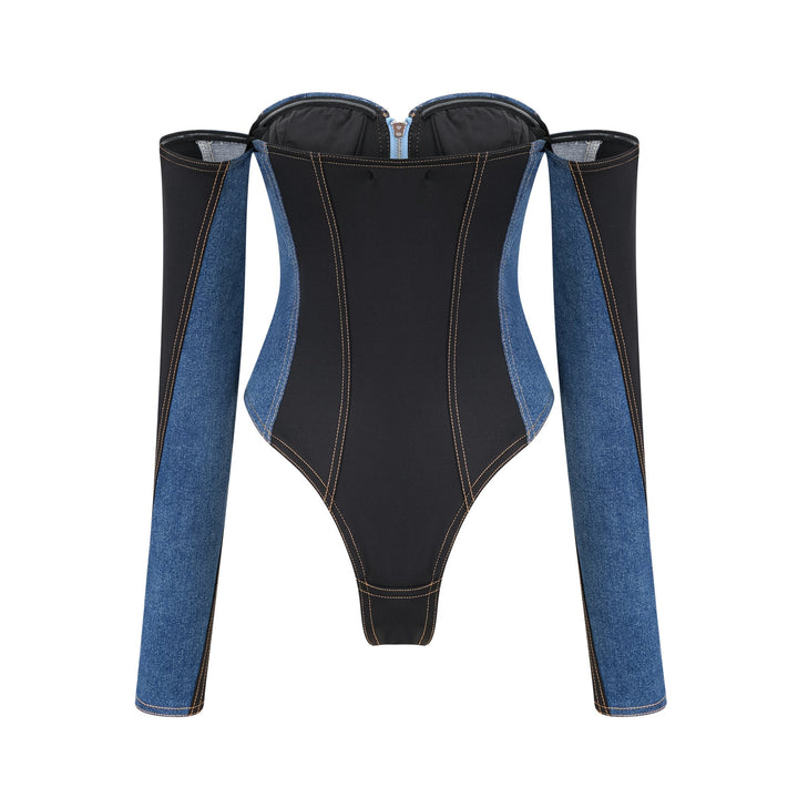 Melina Korse Denim Bodysuit
