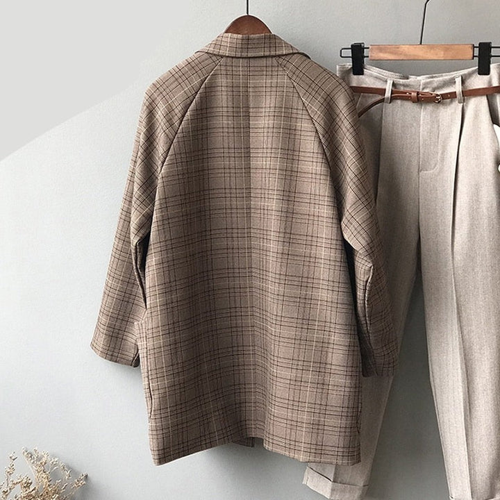 Vintage Ekose Blazer Ceket