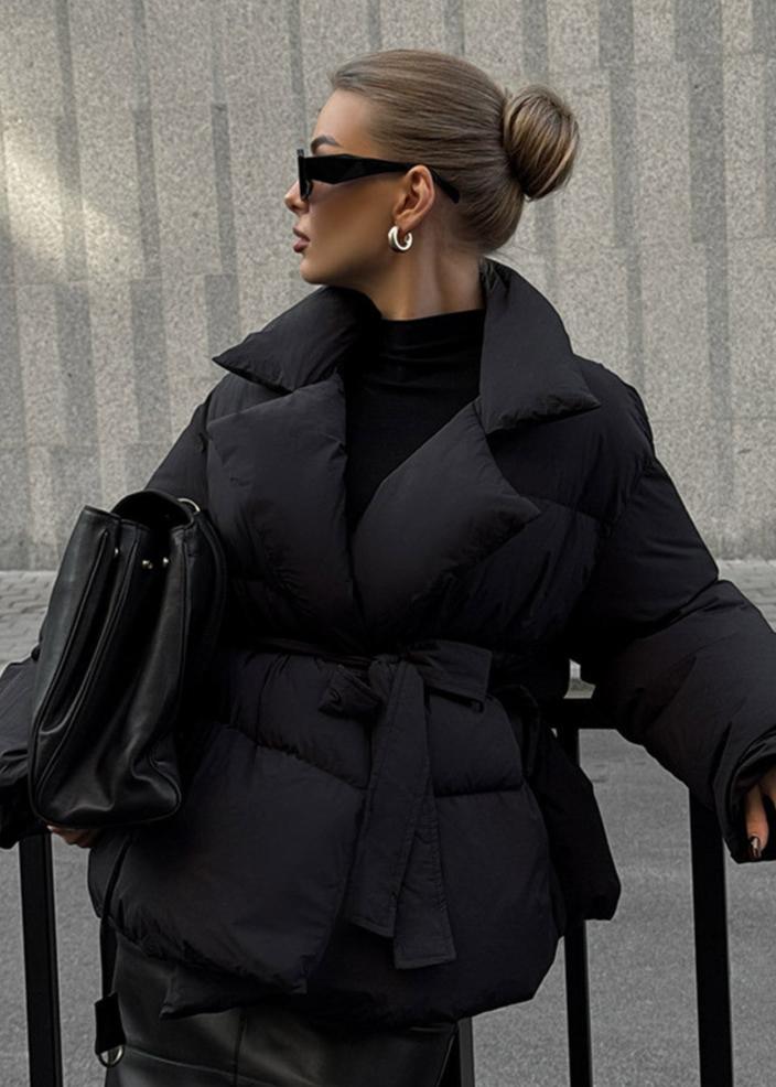 Luxura Kapitone Kuşaklı Puffer Mont