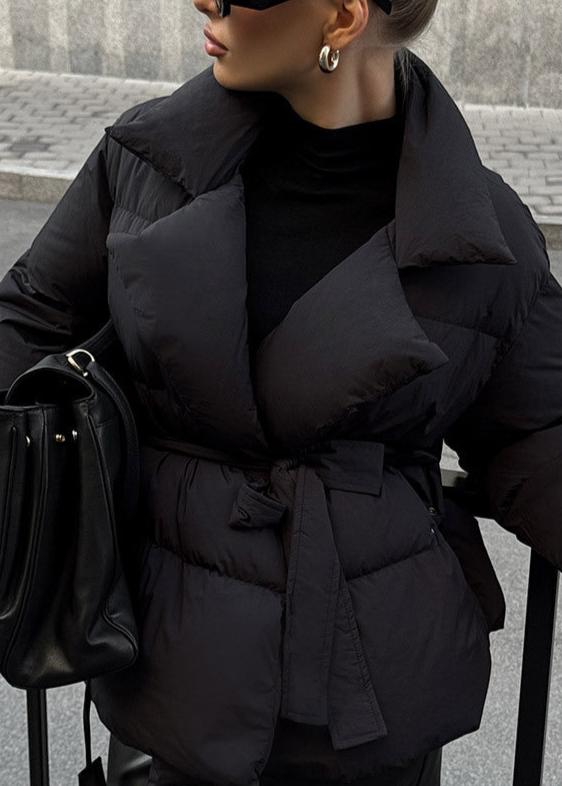 Luxura Kapitone Kuşaklı Puffer Mont