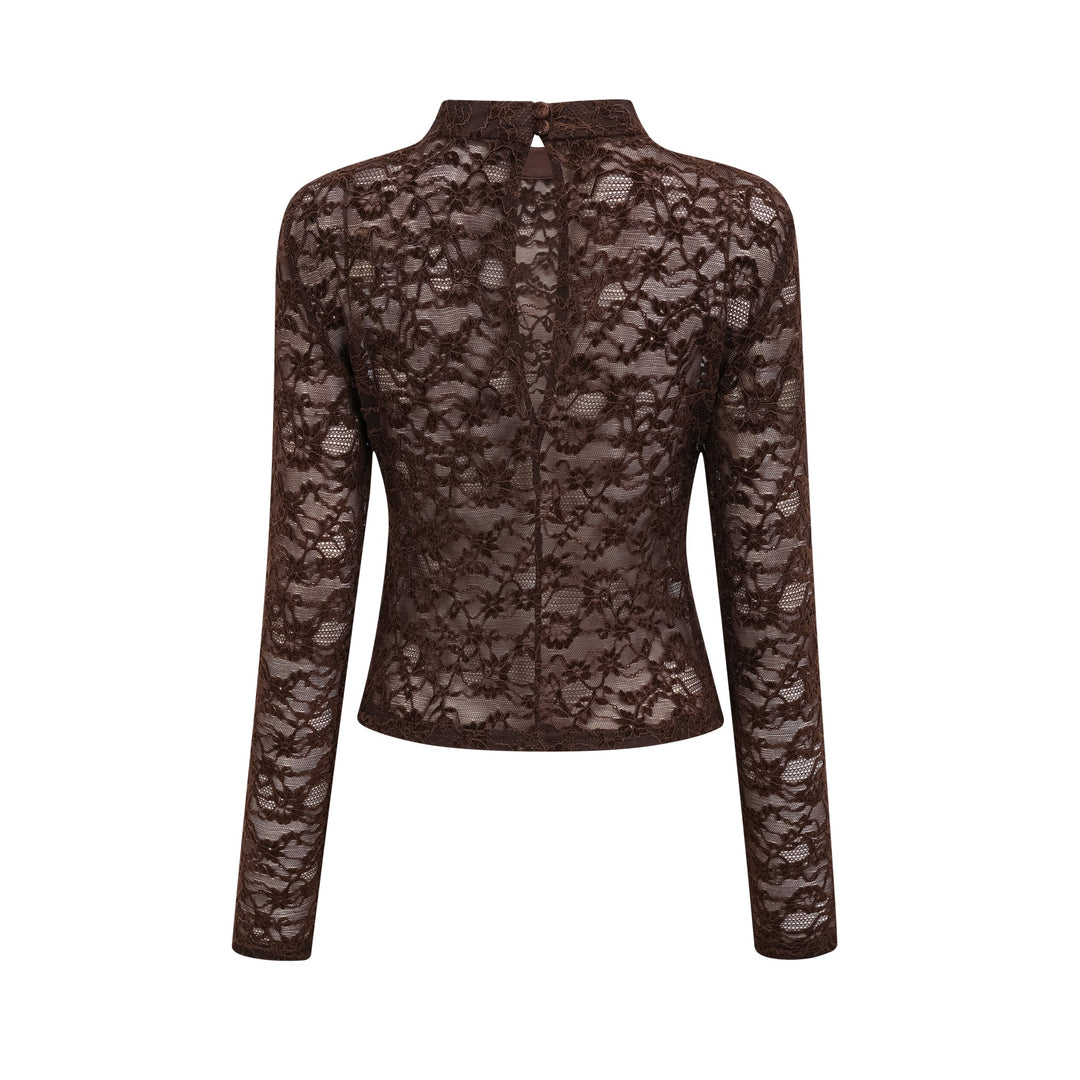 Fleur Güpür Dantelli Kadife Mini Elbise