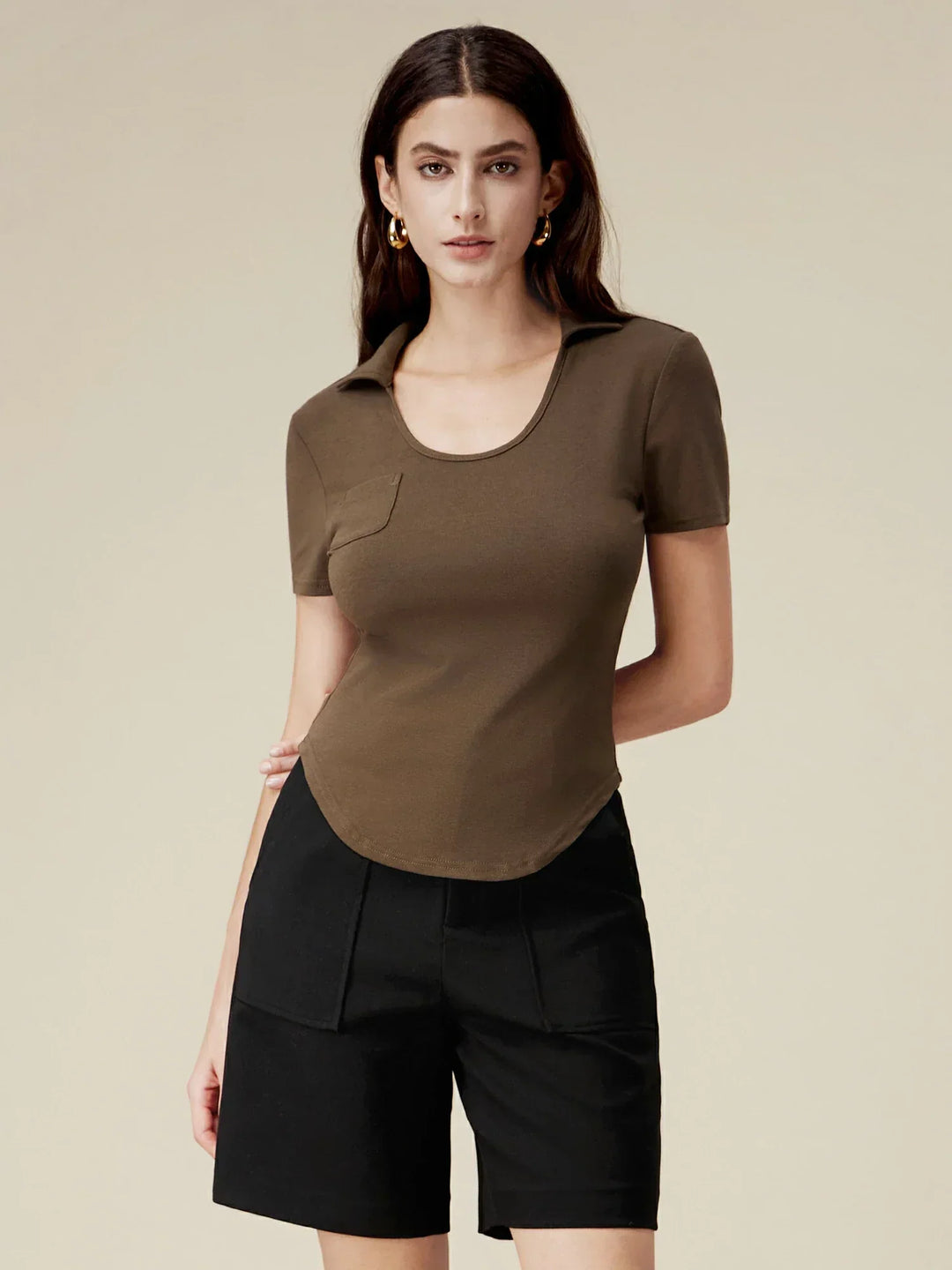 Pamuklu Slim Fit Kaburga Örgü Üst
