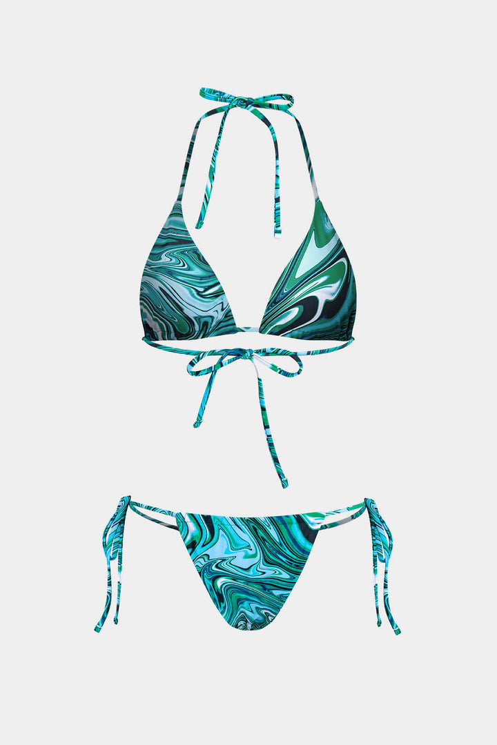 Etnik Desenli Dört Parça Bikini Takımı
