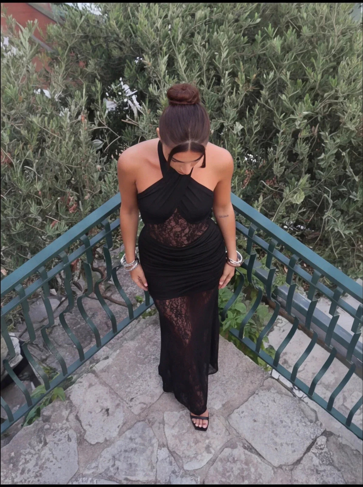 Dantel Detaylı Maxi Dress